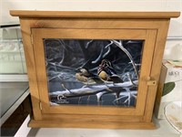 Hand crafted pine cabinet ducks unlimited tin