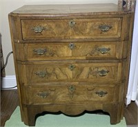 Walnut Nightstand w/ Top Drawer Vanity Mirror