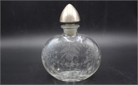 Heisey Orchid Crystal Decanter w/ Sterling Stopper