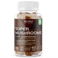 New! SUKU Super Mushrooms Supplement 60 Gummies