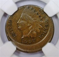 1907 Indian Head Cent Struck 15% Off Center NGC