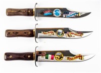 Knives Lot of 3 Historical Commemorative Bowies