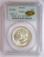 1936-S Boone Half OGH PCGS MS63 Gold CAC