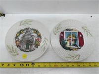 pair beautiful Belleek Christmas plates