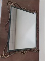 Modern style metal framed mirror