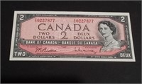 1954 Canada $2 Banknote Unc "Gem"