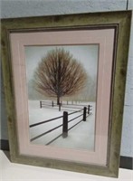 Framed Winter Field Print 31x39"