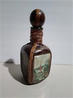 Leather Wrapped Liquor Bottle Made In Spain