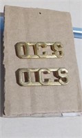 OCS Brass Military Shoulder Title Badges Officer
