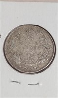1913 Canada Sterling 25 Cent Coin VG King GeorgeV