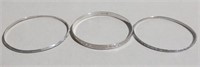 Three Sterling Bangles - Total Weight 24g