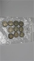 10 Assorted Buffalo Nickels worth $1.00 each