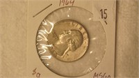 1964 Washington Silver Quarter - MS60