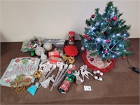 Table top Christmas tree, decor, and more