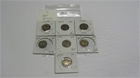 7 Assorted Buffalo Nickels worth $1.50 each