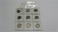 9 Assorted Buffalo Nickels worth $4.5 each