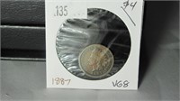 1887 Indian Head Penny - VG8 Condition