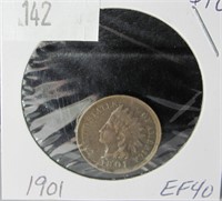 1901 Indian Head Penny - EF40 Condition