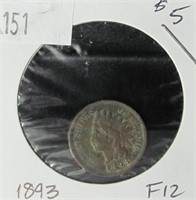1893 Indian Head Penny - F12 Condition