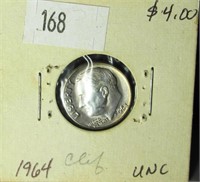 1964 Eisenhower Silver dime -UNC