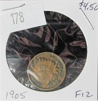 1905 Indian Head Penny - F12 Condition