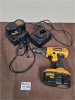 DeWalt 18v drill with 2 batteries and 2 chargers