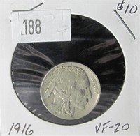 1916 Buffalo Nickel - VF20 Condition