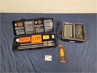 Gun cleaning kit, fish finder, and fish hook