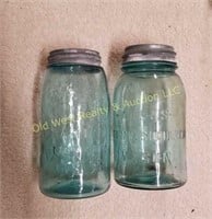 Blue Jars w/Lids