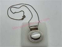 Sterling silver white stone pendant necklace