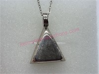 Sterling silver Mexico triangle pendant necklace