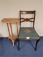 Vintage chair and side table in good condition