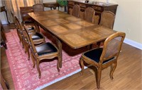 Antique Louis XV Dining Table & 8 Chairs