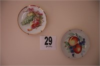 (2) Hand Painted Collectible Plates With Hangers