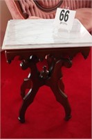 Vintage Eastlake Style Marble Top Table (15" X