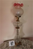 Vintage (33" Tall) Brass And Glass Lamp (Rm 1)