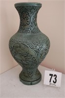(20" Tall) Green Chalkware Type Floor Vase (Rm 1)