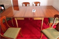 Vintage Maple Table With (6 Chairs), Double Drop