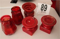 Collection Of Red Candle Holders (5) (Rm 1)