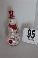 (9" Tall) Musial Snowman Snow Globe (Rm 1)