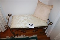 Cushioned Metal Bench With Pillow (39 X 16 X 20")