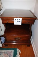 Solid Genuine Mahogany Nightstand With (2