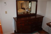 Solid Genuine Mahogany Dresser With Mirror (62" X
