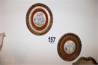 (Pair Of 11" X 13") Framed Porcelain Artworks (Rm