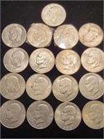 17 Eisenhower dollars eight 1972s,  seven
1971s,