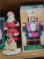 Christmas holiday lot 4 cookie jars 8 Santa