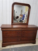 Broyhill Furniture Cherry double dresser with