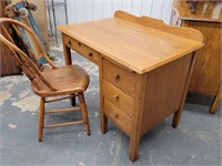 Petite Oak desk for student or small office has