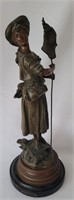 SPELTER FIGURE "APRES LA PECHE, PAR LAVERGNE"