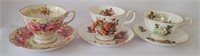 THREE ROYAL ALBERT CUPS AND SAUCERS